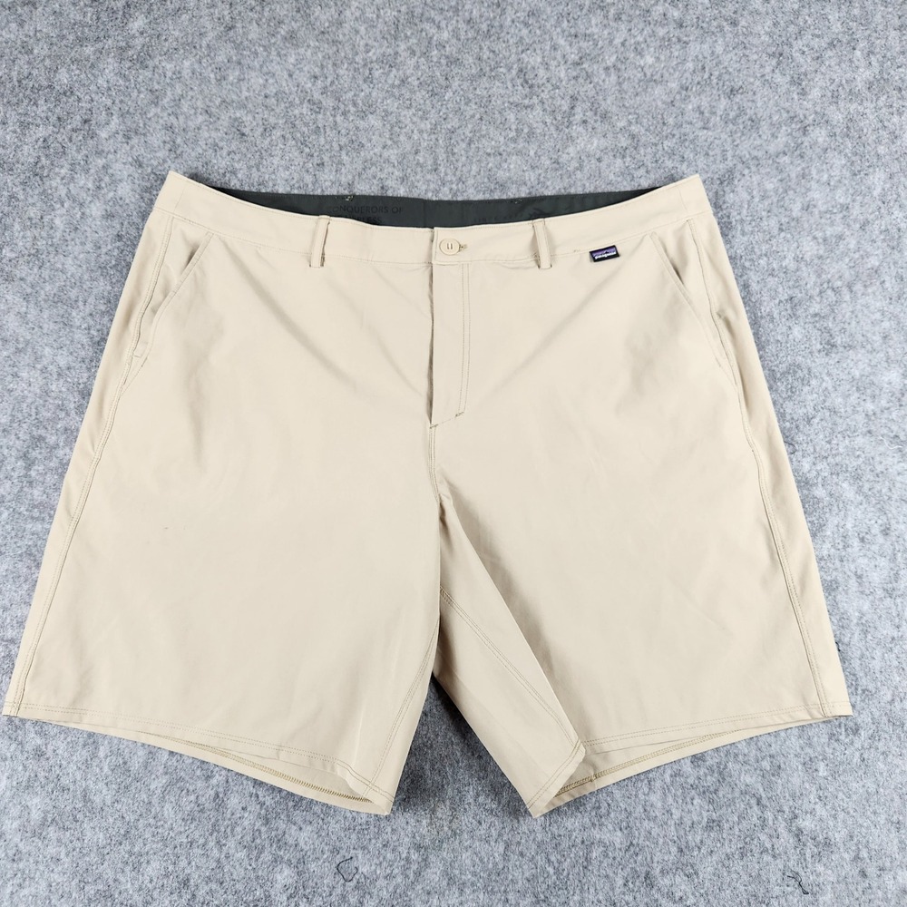 Patagonia Hydropeak Hybrid Walk Shorts Men‎ 40 Tan 4 Way Stretch Hiking 86475